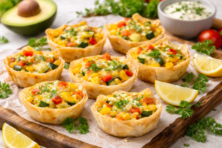 |Canastitas de vegetales y queso|