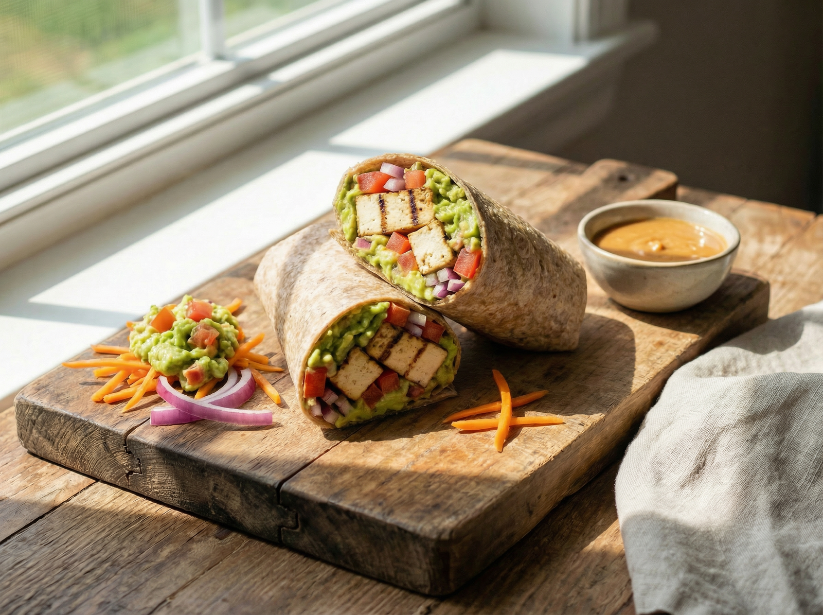 Wraps de Zanahoria, Tofu y Palta