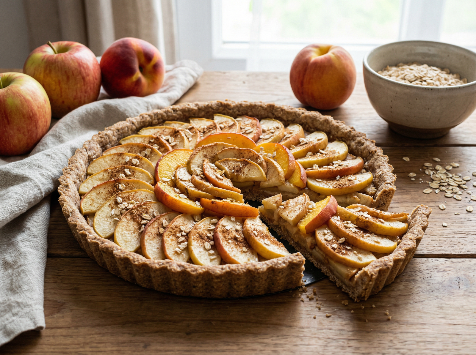 Tarta Integral de Manzana y Duraznos