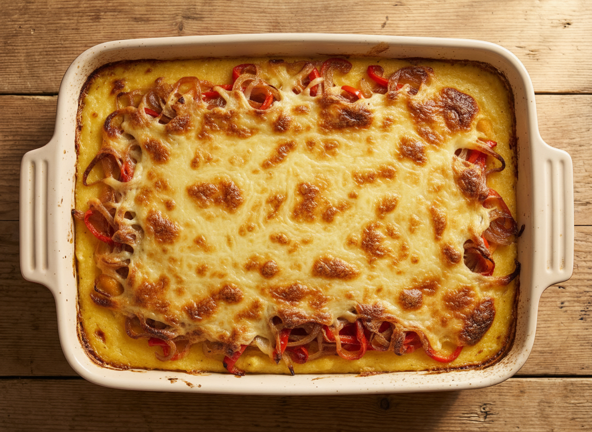 Pastel de Polenta, Cebolla y Calabaza