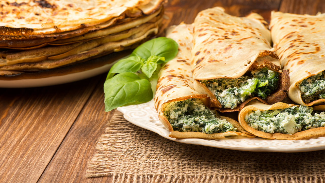 Panqueques Rellenos de Espinaca