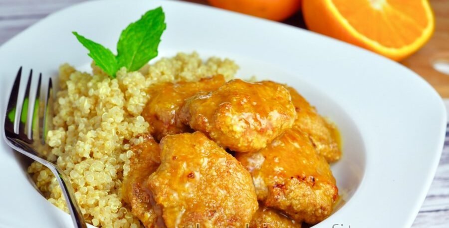 Pechugas de Pollo en Salsa de Naranja con Quinoa