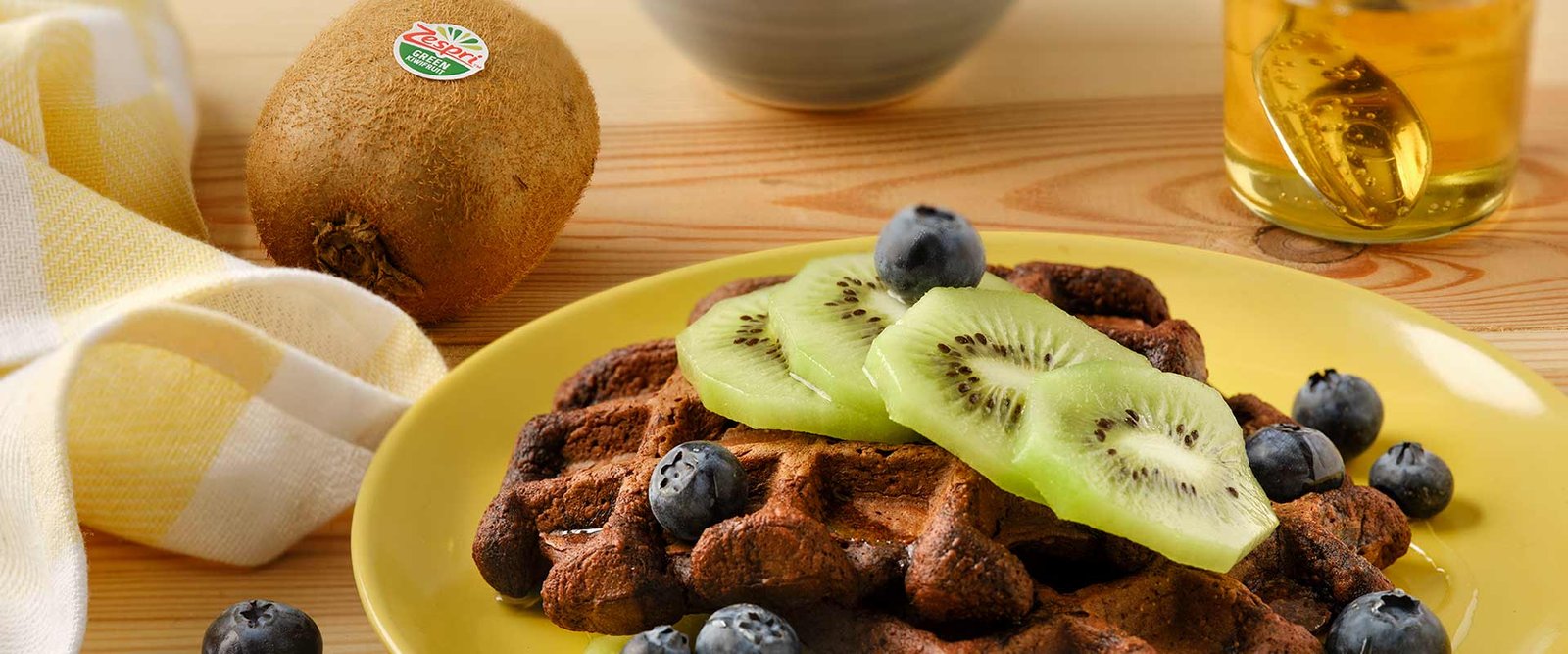 Waffles con Banana y Kiwi